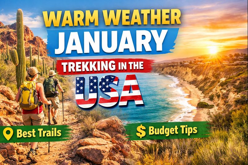 warm weather January trekking in the USA